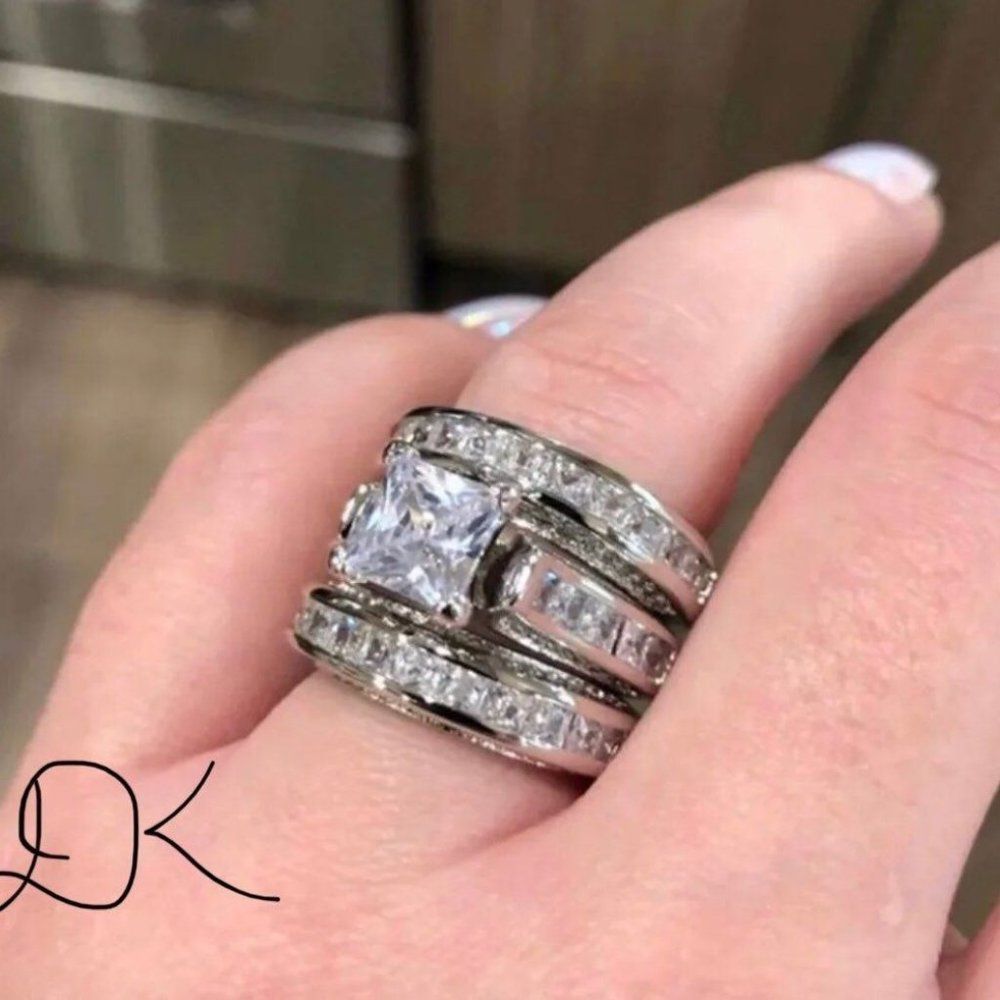 DENKAYS BRIDAL ENGAGMENT WEDDING RING PRINCESS CUT